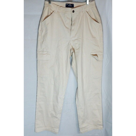 Hollister Ultra High-Rise Dad Cargo Pants White Size W32L 15L/14L Off-White - Picture 9 of 10